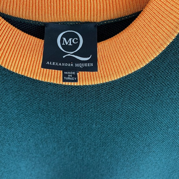 Alexander McQueen colorblock Green and Black Long Sleeve Dress - Picture 3 of 4